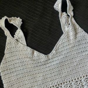 American Eagle Outfitters Crochet Cropped Tank